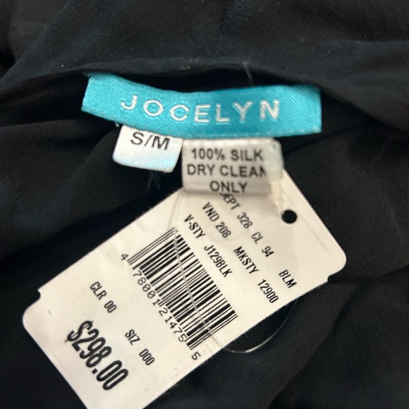 $298 BLOOMINGDALES JOCELYN 100% SILK CARDIGAN SCARF JACKET - BLACK- SIZE S/M - Picture 7 of 7